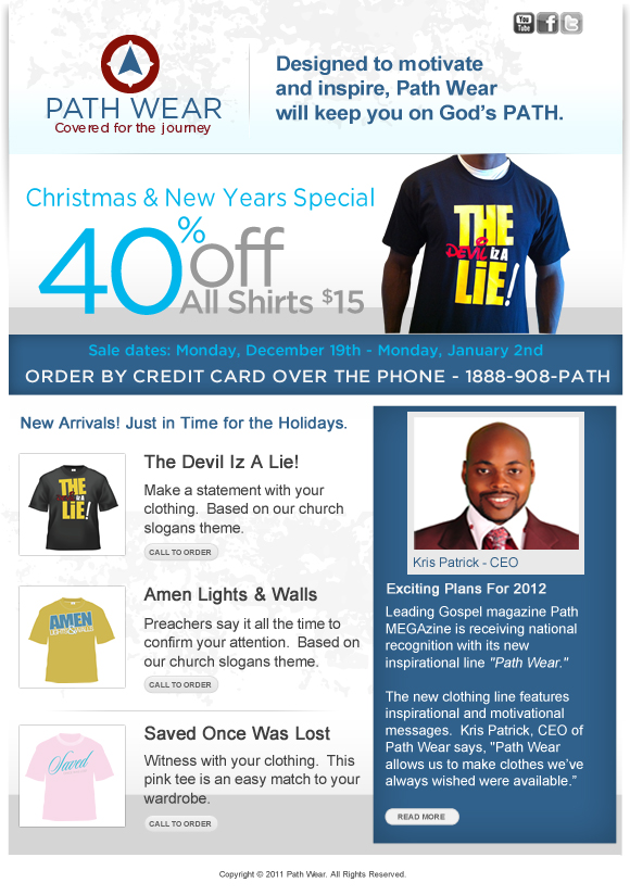 PATH WEAR Clothing Announces Christmas & New Years Sale
