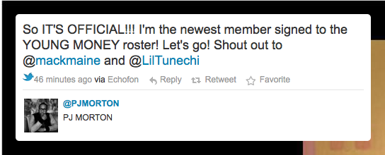Bishop Paul S. Morton&#8217;s Son P.J. Morton Signs with Rapper Lil Wayne&#8217;s Young Money Records