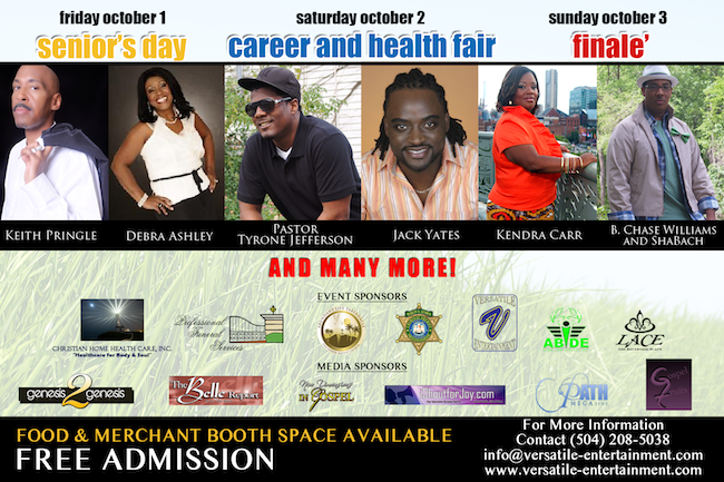 Praise Fest 2010 Announces Free Concert in New Orleans: Presented by Versatile Entertainment October 1-3