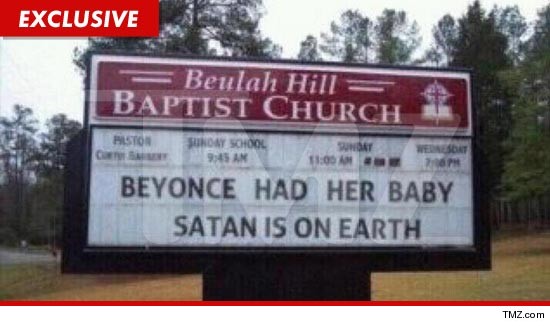Church Displays Sign Calling Beyonce&#8217;s New Baby Satan