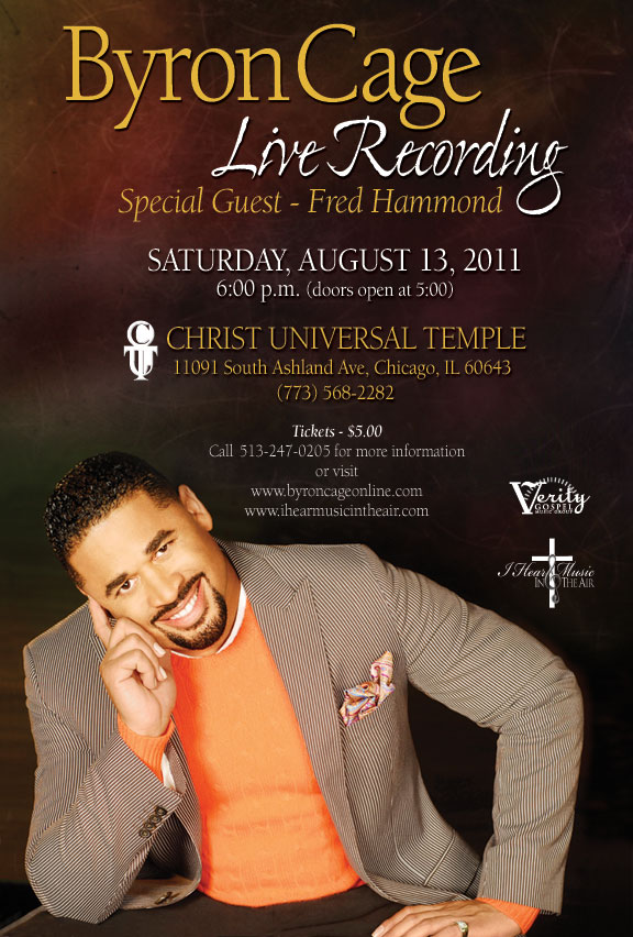 Byron Cage Set for LIVE Recording: Saturday, August 13th in Chicago