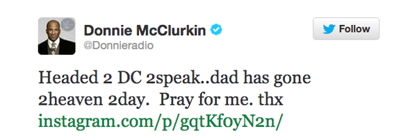 SAD: Donnie McClurkin&#8217;s Father Passes