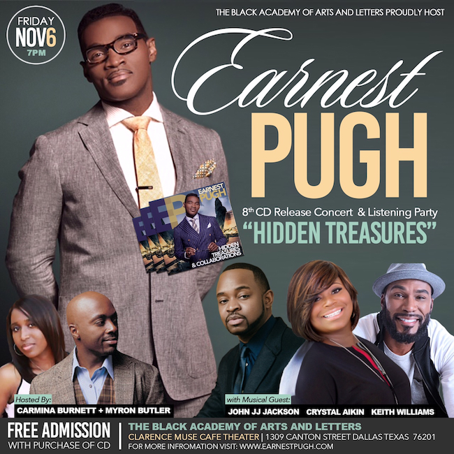 Earnest Pugh to Celebrate 8th CD Release with FREE Concert and Listening Party