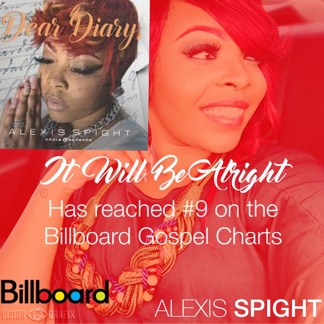 Uncle G Recording Artist ALEXIS SPIGHT Makes Billboard Headlines, New Single &#8220;It Will Be Alright&#8221; Climbs