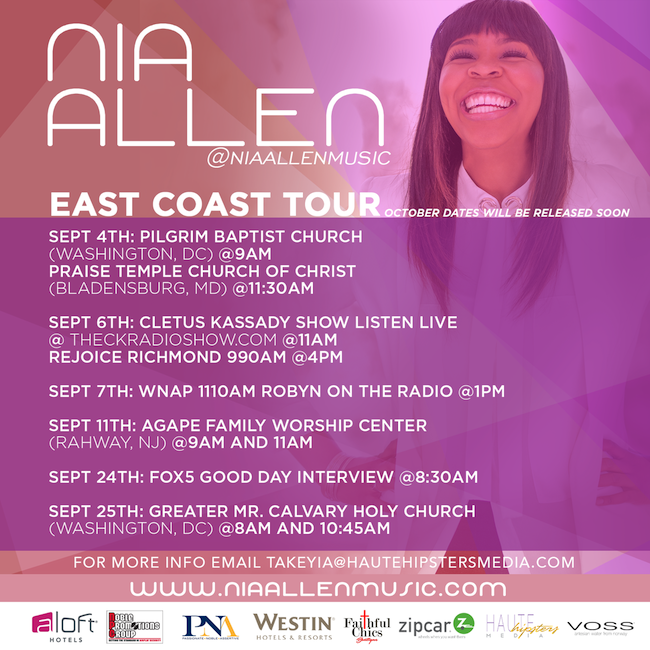LOS ANGELES BASED WORSHIP ARTIST NIA ALLEN EMBARKS ON RADIO, PRESS AND CHURCH TOUR IN SUPPORT OF HER SINGLE “HOLY SPIRIT”