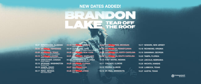Brandon Lake Extends &#8216;Tear Off the Roof&#8217; Tour &#8211; SEE MORE DATES!