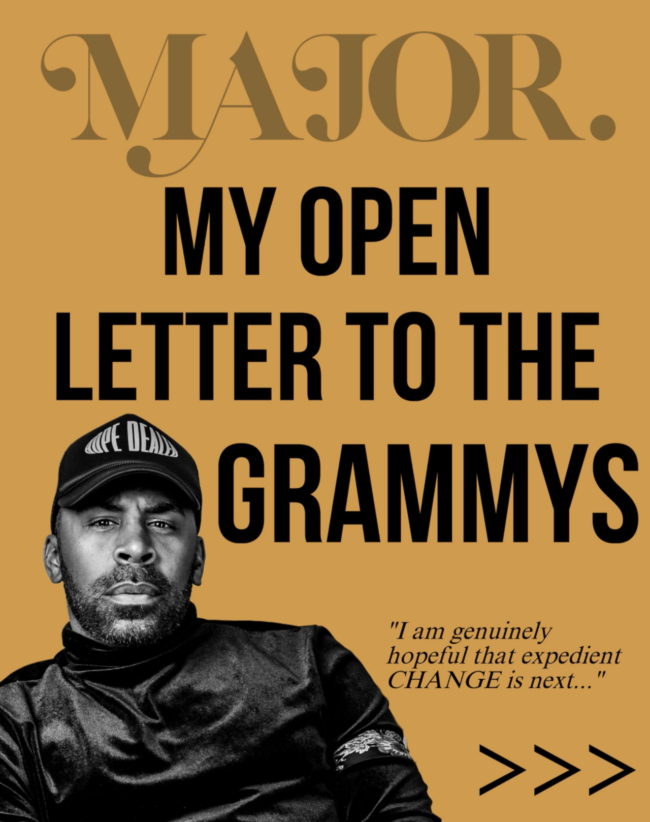 MAJOR. Addresses The Recording Academy in Open Letter Over GRAMMY Concerns