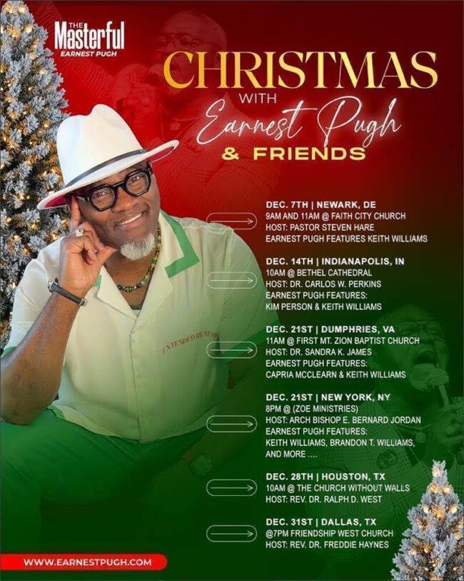 Earnest Pugh &#038; Friends Announce Nationwide Christmas Tour